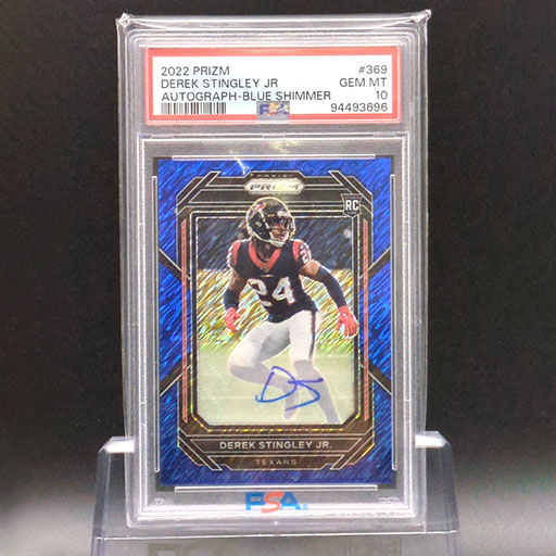 PSA鑑定品 PSA10 パニーニ NFL カード DEREK STINGLEY JR AUTOGRAPH BLUE SHIMMER